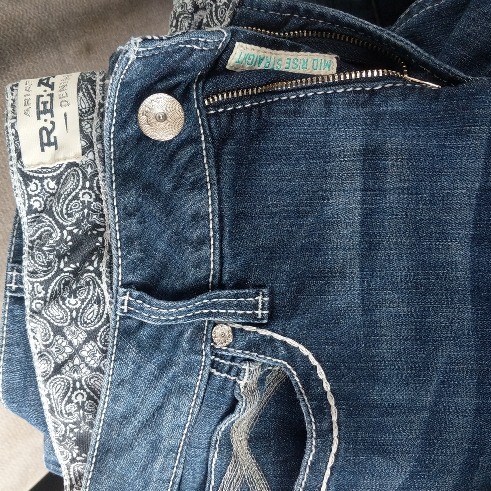 ARIAT DENIM REAL MR STRAIGHT IVY JEANS SIZE 33R
